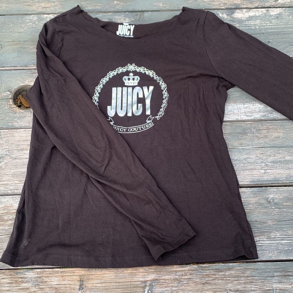 Juicy couture off the shoulder long sleeve black tee